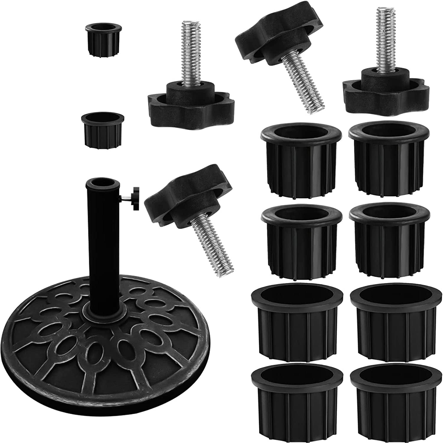 12 Pack Umbrella Base Stand Hole Ring Plug Cover and Cap Patio Umbrella  Stand Replacement Parts Umbrella Stand Base Screw Umbrella Pole Cap for  Backyard Patio Table Decks(Black) - Walmart.com, image size:1500x1500