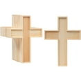 thumbnail image 1 of Genie Crafts Unfinished Wooden Cross Cutouts - DIY Craft & Party Decor - Sunday School Crafts & Church Decor - Blank Canvas for Painting & Cross Wall Art - Pack of 12, 8.9 x 6.5 x 0.5 in, 1 of 5