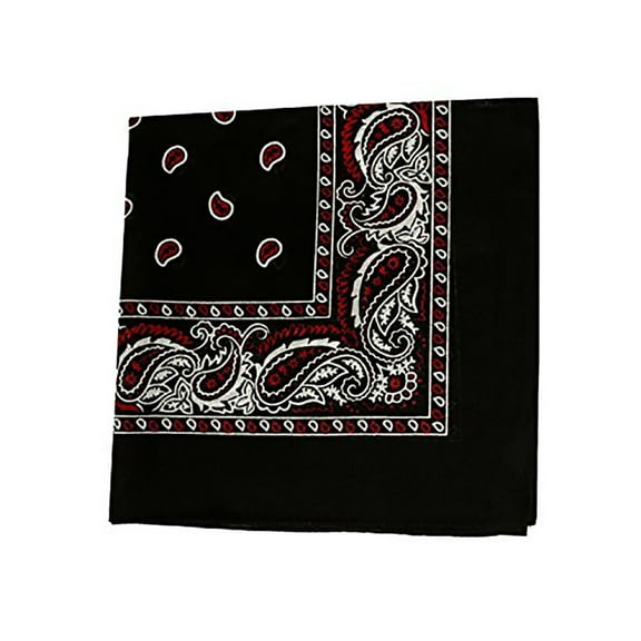 12 Pack Uni Style Apparel 100% Cotton 22 x 22 Inch Paisley Printed Bandana