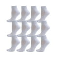 thumbnail image 1 of 12-Pack Unisex Cotton Athletic Running Quarter Cushioned Socks 9-11, White, 1 of 1