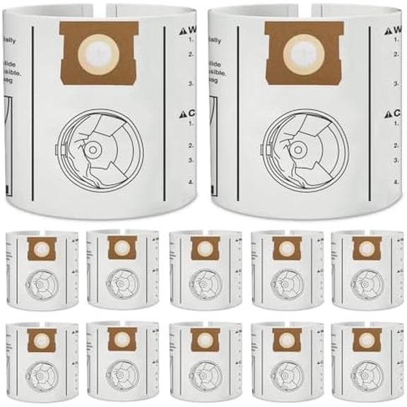 12 Pack VF3503 Shop Vac Bags for Rigid 6 to 9 Gallon Wet/Dry Vacuums, Size b High Efficiency Dust Collection Filter Bags$$