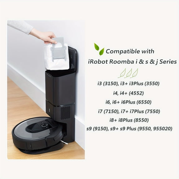 12-Pack Vacuum Bags for Roomba i & s Series: i3 i4 i6 i7 i8 s9 J7+ Clean Base Automatic Dirt Disposal, High-Efficiency Filters