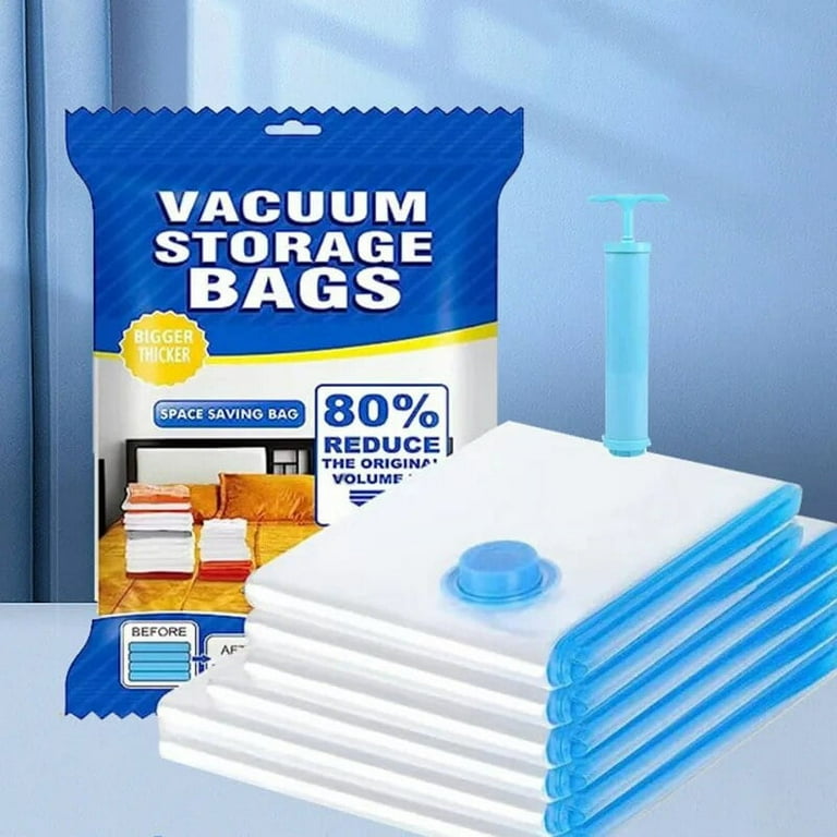 Runbaixing 12 Pack Vacuum Storage Space Saver Bags 2 Jumbo 5 Large 5 Medium Compression Storage Bags for Clothes Bedding Pillows Comforters Blankets