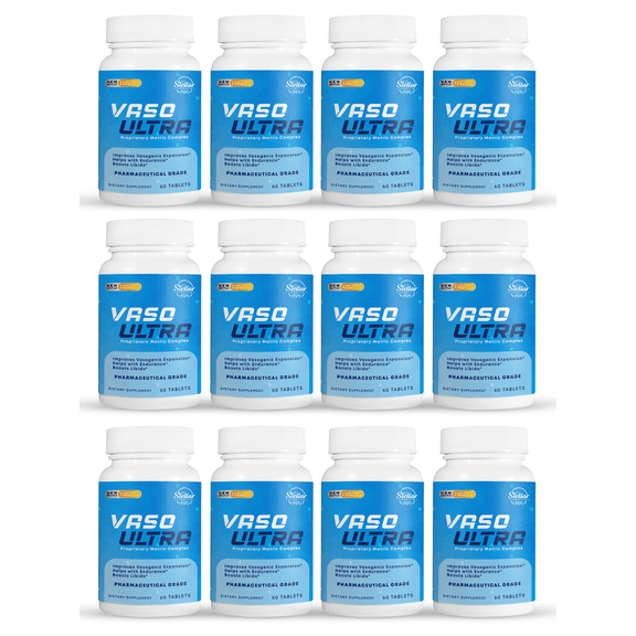 12 Pack Vaso Ultra, extra strength endurance for men-60 Tablets x12