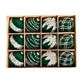 thumbnail image 1 of 12-Pack Velvet Christmas Ball Ornaments - 2.36" Flocked Shatterproof Xmas Tree Decor with Glitter Sequin Accents for Holiday, Wedding & Party, 1 of 7