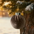 thumbnail image 1 of 12 Pack Velvet Christmas Ball Ornaments Flocked Christmas Tree Hanging Ornaments Shatterproof Flocked Decorative Balls for Xmas Tree Decorations 2.4IN E, 1 of 9