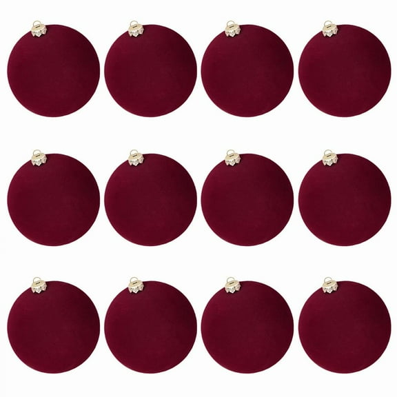 12-Pack Velvet Christmas Ornament Balls - Festive Holiday Tree Decorations
