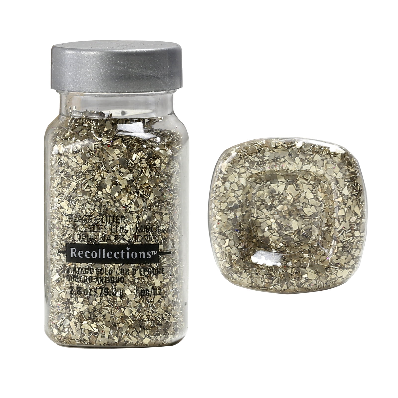 Recollections Vintage Gold Glass Glitter, 12 Pack