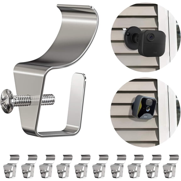 12 Pack Vinyl Siding Clip Hooks for All-New Outdoor Camera, No-Hole Needed Outdoor Siding Hanger Mounting for Home Security Camera, Vinyl Siding Mount (Set of 12)