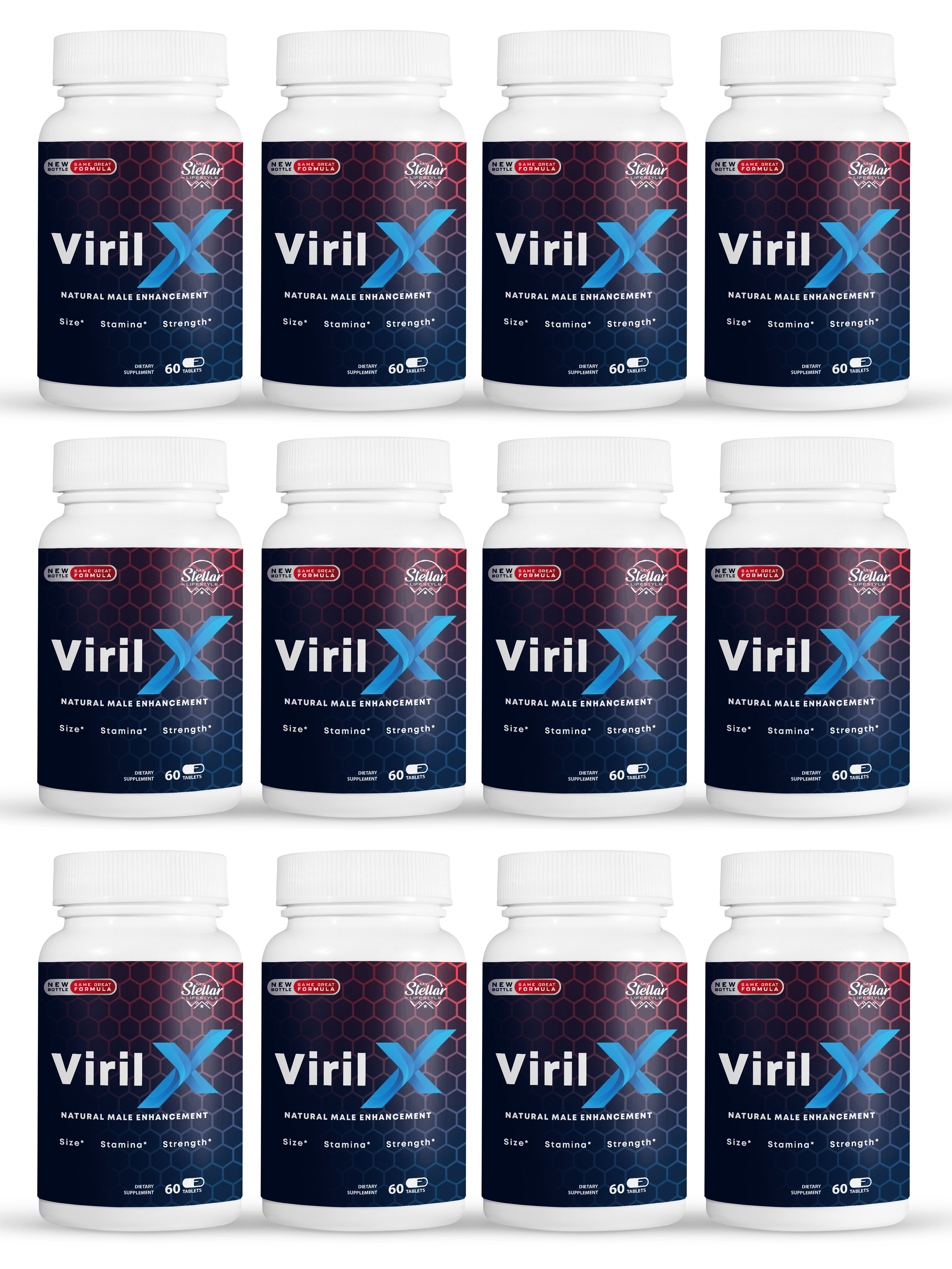 12 Pack Viril X, performance booster for men, increases blood flow & stamina60 Tablets x12