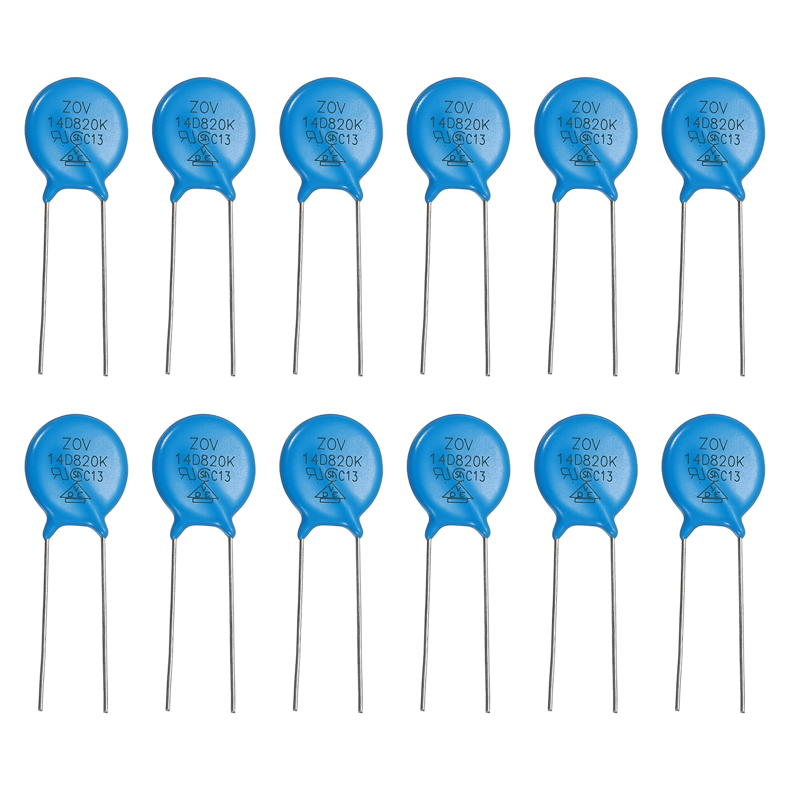 12 Pack Voltage Dependent Resistors, 14D820K Varistor AC 50V Radial ...