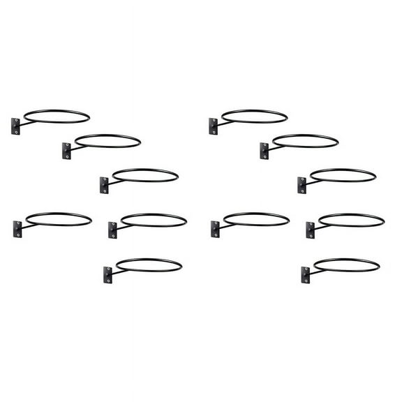 12 Pack Wall Mount Ball Display Ball Storage Ball Rack Ball Holder for Basketball Football Volleyball Soccer,12 x Ball holder,Black