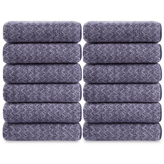 12-Pack Washcloths Set, 13"x13" Luxurious Dish Towels Ultra Soft Face Towels Quick Dry Kitchen Towel Bundle Absorbent Wash Cloths(Dark Purple)
