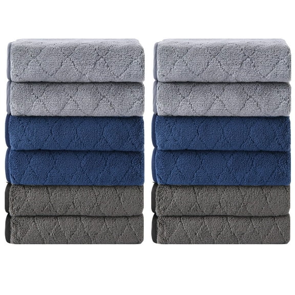 12 Pack Kitchen Washcloths Set 13"x13", Multi-Color Thick Dishcloths for Drying Dishes, Ultra Soft Microfiber Towels Quick Dry Super Absorbent Wash Cloths Set for Kitchen Cleaning