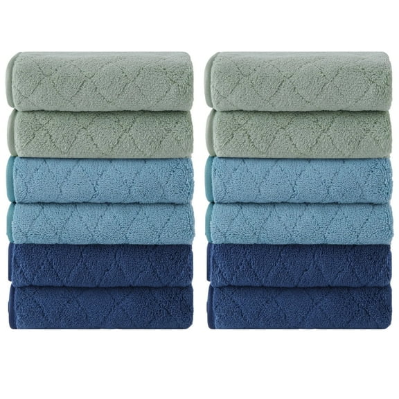 12 Pack Kitchen Washcloths Set 13"x13", Multi-Color Thick Dishcloths for Drying Dishes, Ultra Soft Microfiber Towels Quick Dry Super Absorbent Wash Cloths Set for Kitchen Cleaning