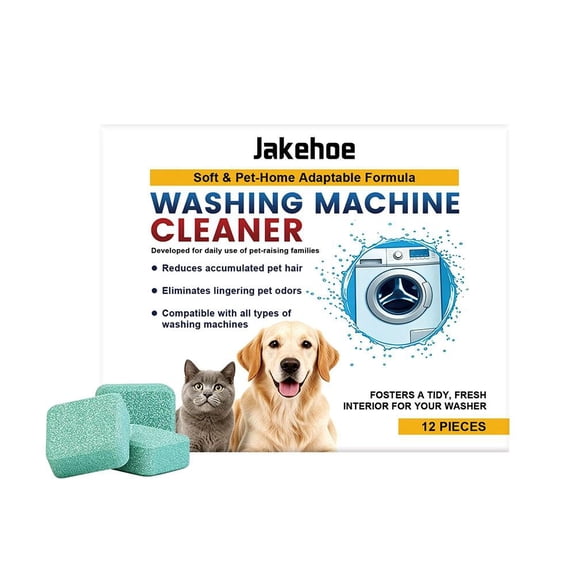 12 Pack Washing Machine Cleaner Tablets,Prime Drum Washing MachineCleaner,Deep Cleaning Tablets for Front & Top Load,Removes Residue,Odor & Pet Hair,EcoSafe & MachineProtecting