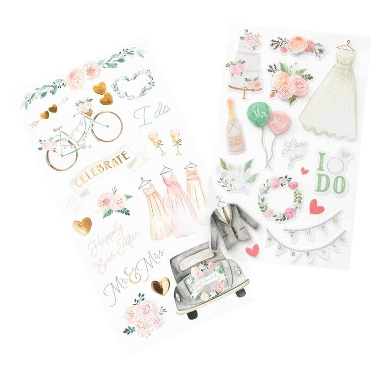 12 Pack: Watercolor Wedding Stickers by Recollections™ 