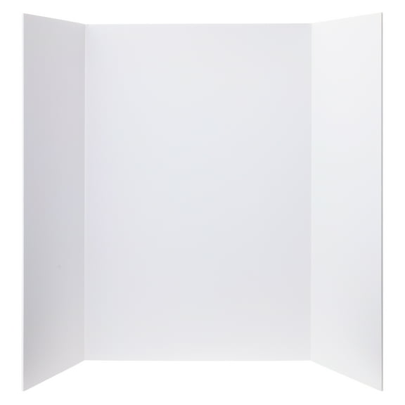 White 36" x 48" Foam Tri-Fold Display Board, 12 Pack
