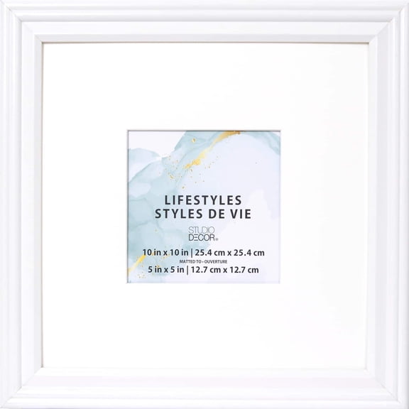 Studio Decor White 5" x 5" Square Frame With Mat, Lifestyles, 12 Pack
