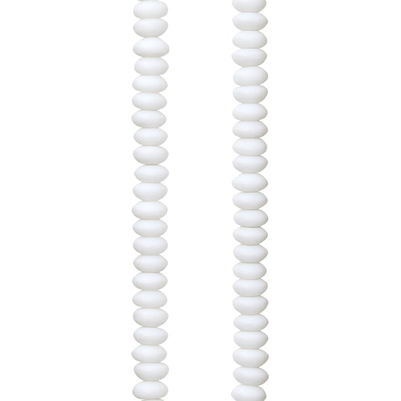 Bead Landing White Glass Rondelle Beads, 6mm, 12 Pack