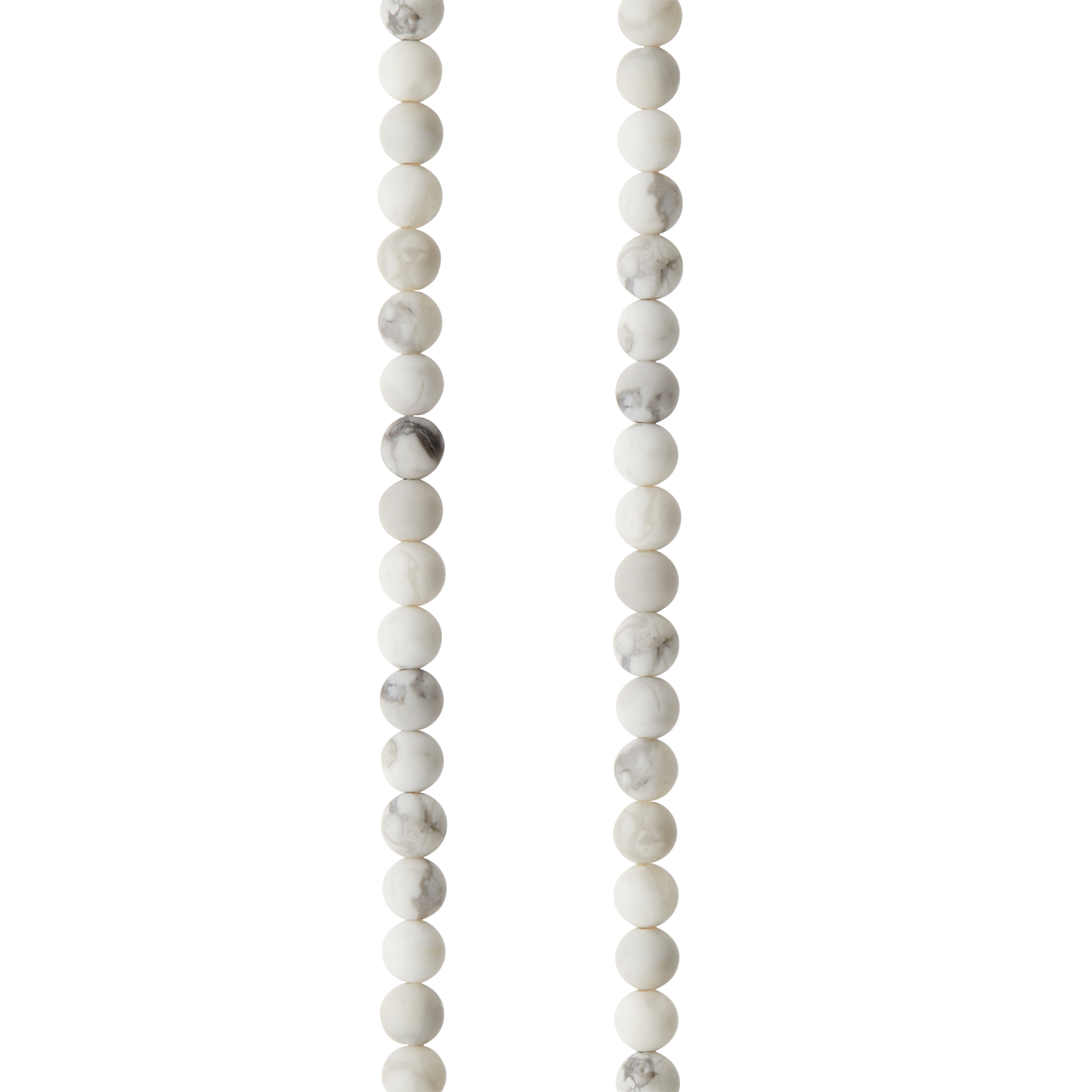 Bead Landing White & Gray Matte Howlite Round Beads, 4mm, 12 Pack ...