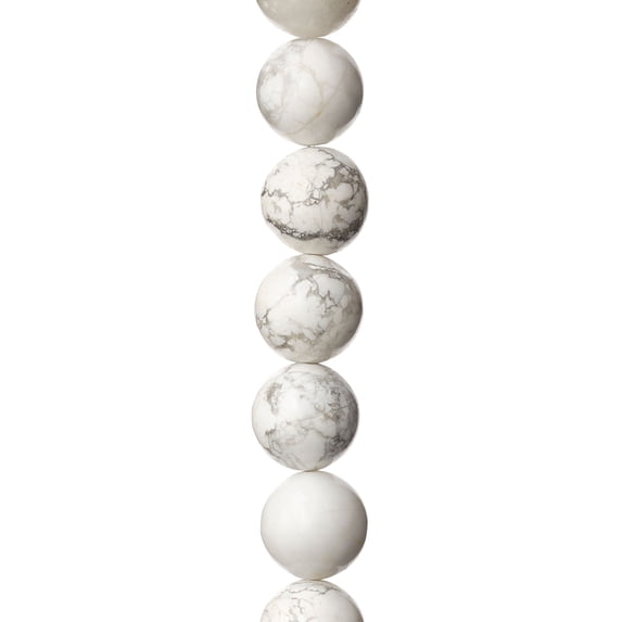 Bead Landing White Howlite Round Beads, 12mm, 12 Pack
