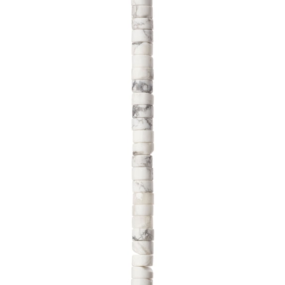 Bead Landing White Howlite Round Heishi Beads, 6mm, 12 Pack