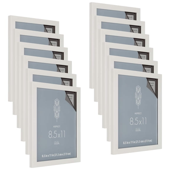 Studio Decor White Narrow 8.5" x 11" Frame, Aspect, 12 Pack
