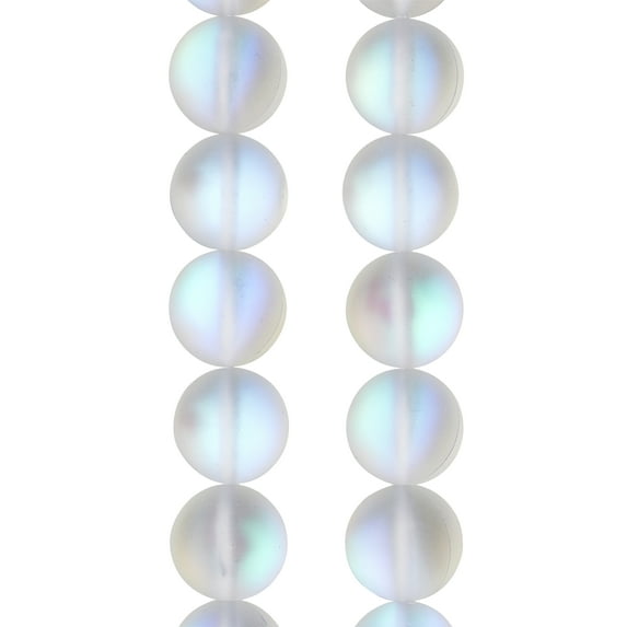 Bead Landing White Opal Glass Round Beads, 10mm, 12 Pack