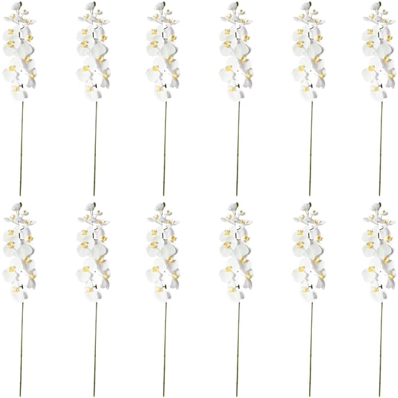 Ashland White Orchid Stem, 12 Pack