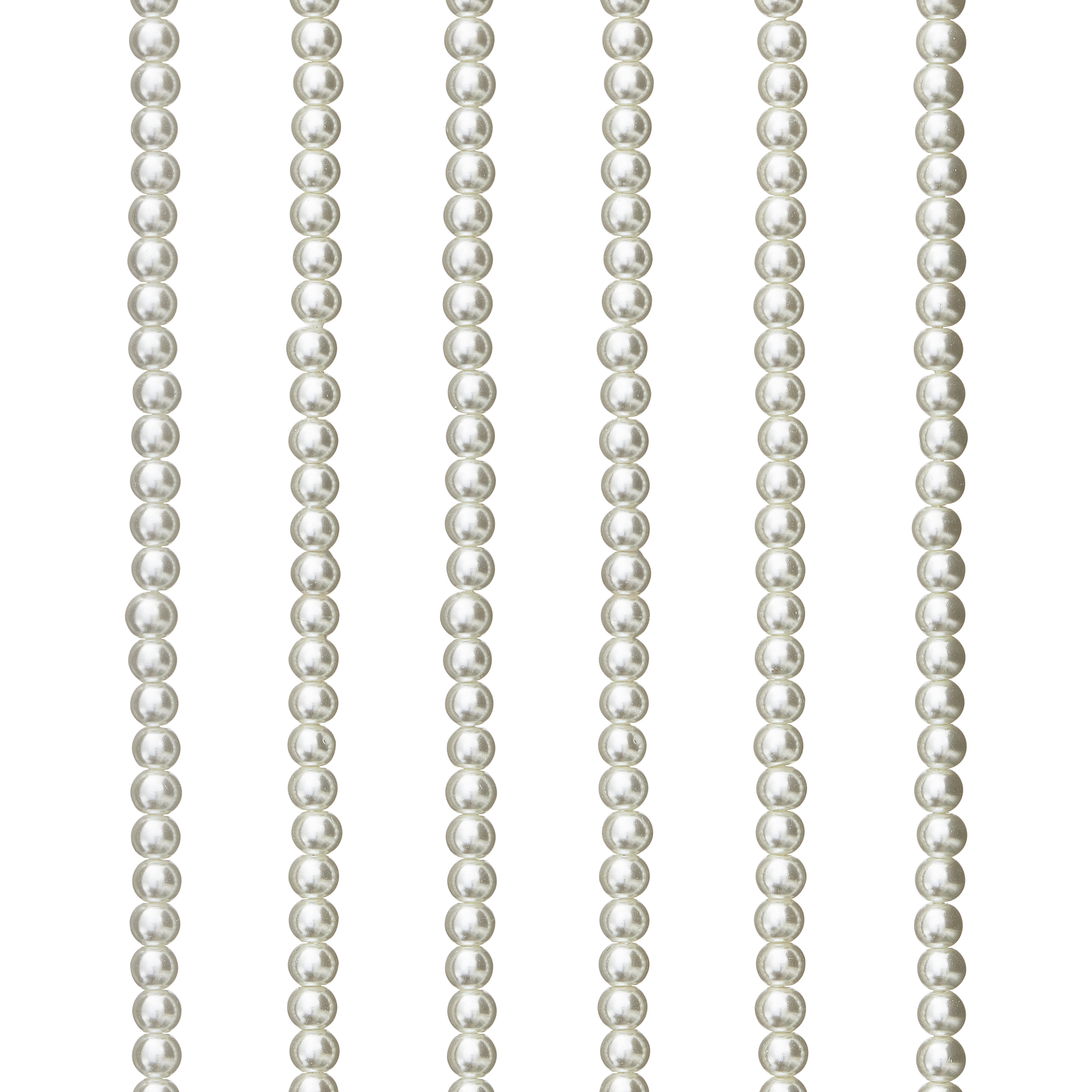 Bead Landing White Pearl Glass Beads, 4mm, 12 Pack