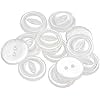 12-Pack White Round Fish Eye Buttons, 0.35", 2-Hole Plastic Sewing Buttons for Shirts, Dresses, Pants, Skirts, and DIY Crafts