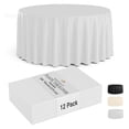 thumbnail image 1 of 12-Pack White Round Plastic Tablecloth Disposable – Size: 108 Inches – Round Plastic Table Cloths for Parties, Picnics & Formal Events, 1 of 7