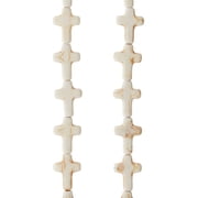 Bead Landing White Stone Cross Beads, 15mm, 12 Pack