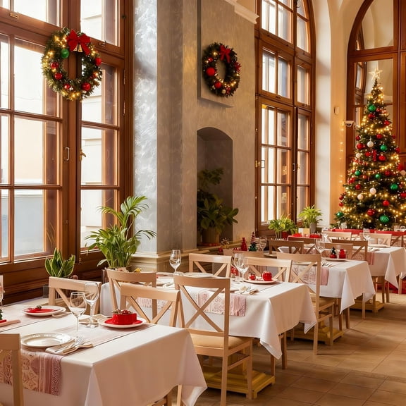 12 Pack White Table Cloth 60x84 Inch Rectangle Tablecloths for 6 Foot Rectangle Tables