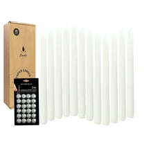 12 Pack White Taper Candles with 1 Pack Candles Wax Sticky Dots,10 inch Unscented Smokeless Dinner Candle Set for Household, Wedding, Party and Home Décor Candlesticks