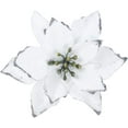 thumbnail image 1 of CRAZY NIGHT 12 Pack White Xmas Glitter Poinsettia 5.1 inch Artificial Flowers Christmas Tree Decorations Clearance Ornaments, 1 of 7