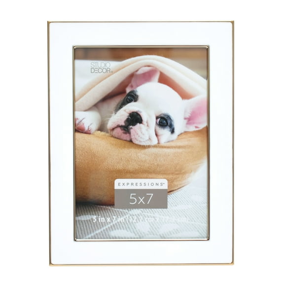 Studio Decor White with Gold Outline 5" x 7" Frame, Expressions, 12 Pack