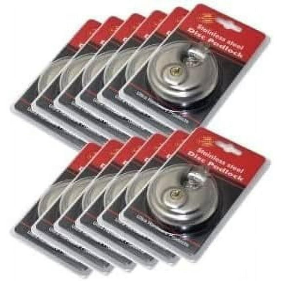 12 Pack Wholesale Lot- DISC PADLOCK 70mm Steel Armor Storage Trailer Round lock$$Tools & Hardware Other