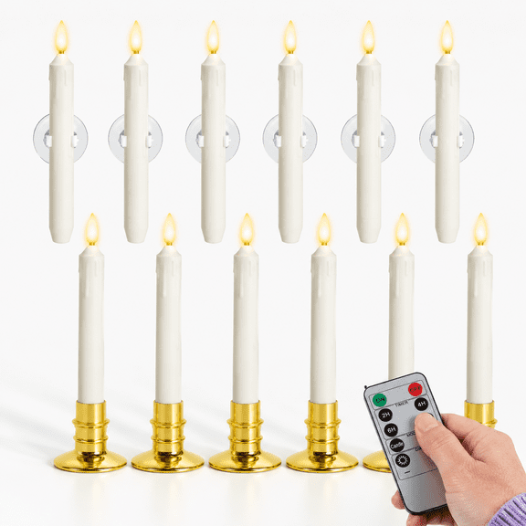12 Pack Window Candles Operated With Timer