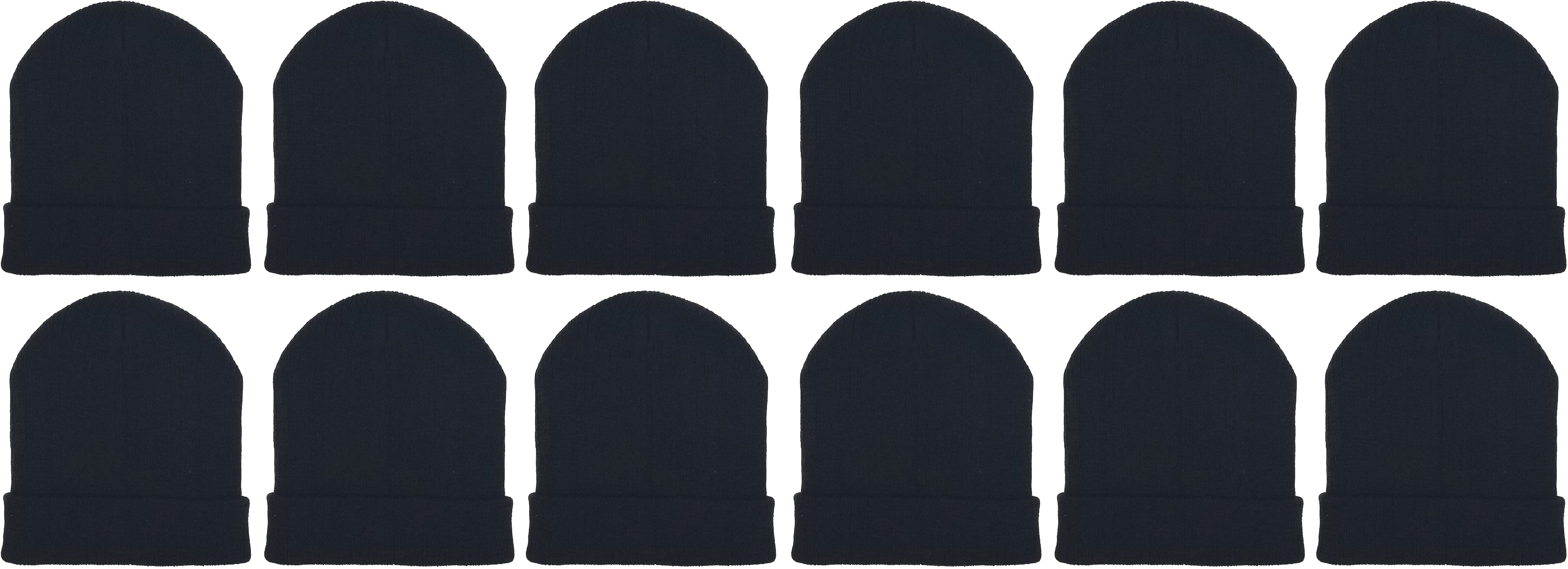12 Pack Winter Beanie Hats for Men Women, Warm Cozy Knitted Cuffed ...