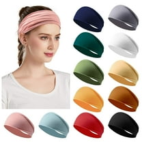12 Pack Women's Headbands Elastic Hair Bands Workout Running Turban Headwrap Non Slip Sweat Yoga Hair Wrap for Girls