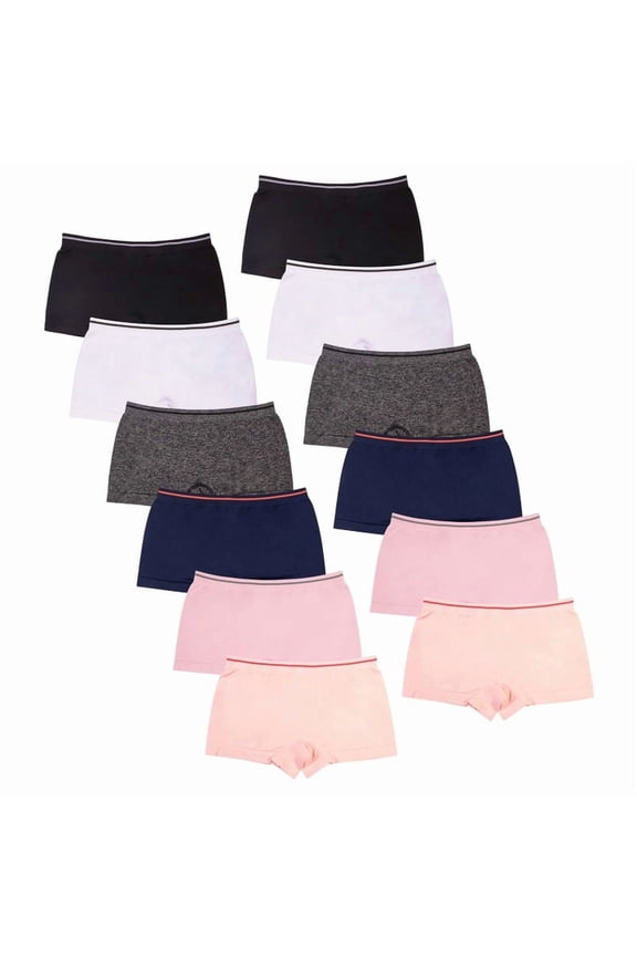 12 Pack Womens Stripe Boyshorts Panties Seamless Underwear Tag-Free Underpants with athletic-inspired stripe detail on a no-roll waist band Womenswear