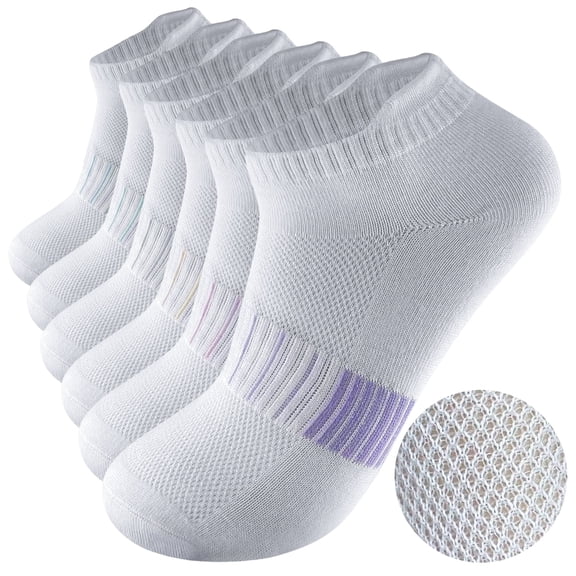 Sophproton 12-Pack Women's White Low Cut Athletic Socks, Arch Support Performance Ankle Socks, Fits Shoe Size 5-10
