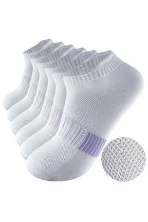 12-Pack Women's White Low Cut Athletic Socks, Arch Support Performance Ankle Socks, Fits Shoe Size 5-10