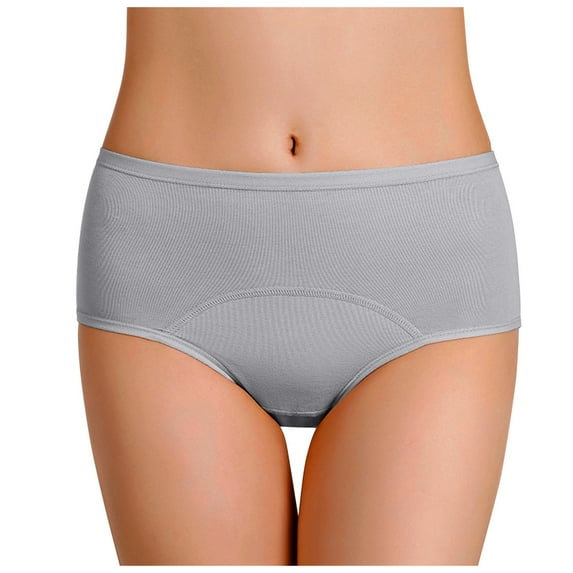 12 Pack Womens Underwear Menstrual Side Leakage Briefs Panties Light Gray L