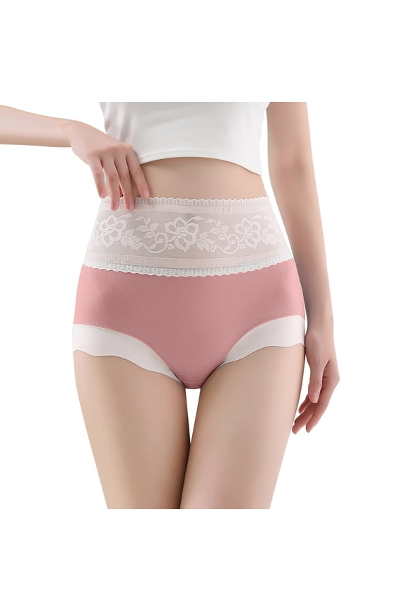 12 Pack Womens Underwear Xuanling Mid Waist Seamless Thin Lace Breathable Briefs Panties Watermelon Red 2XL