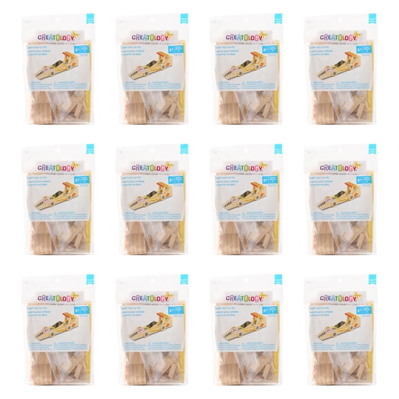 12 Pack: Wooden Race Car Model Kit by Creatology