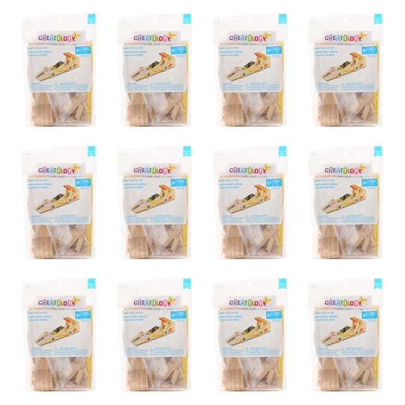 12 Pack: Wooden Race Car Model Kit by Creatology