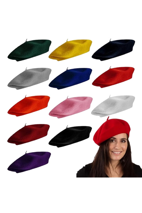 12-Pack Wool Berets for Women - Soft Slouchy French Artist Hats - Elegant & Warm Beanies ,Fashionable and Warm,for Fall Winter, Gift Idea